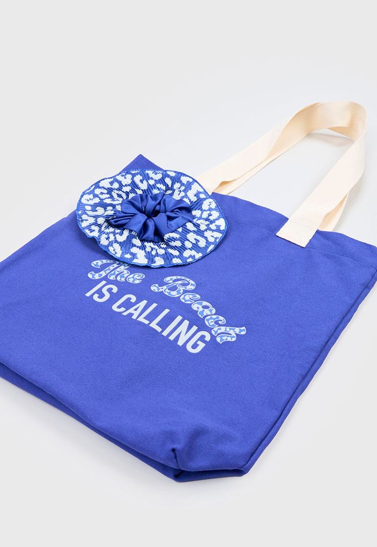 Tote Bag + Scrunchie Mujer Azul Corona-2