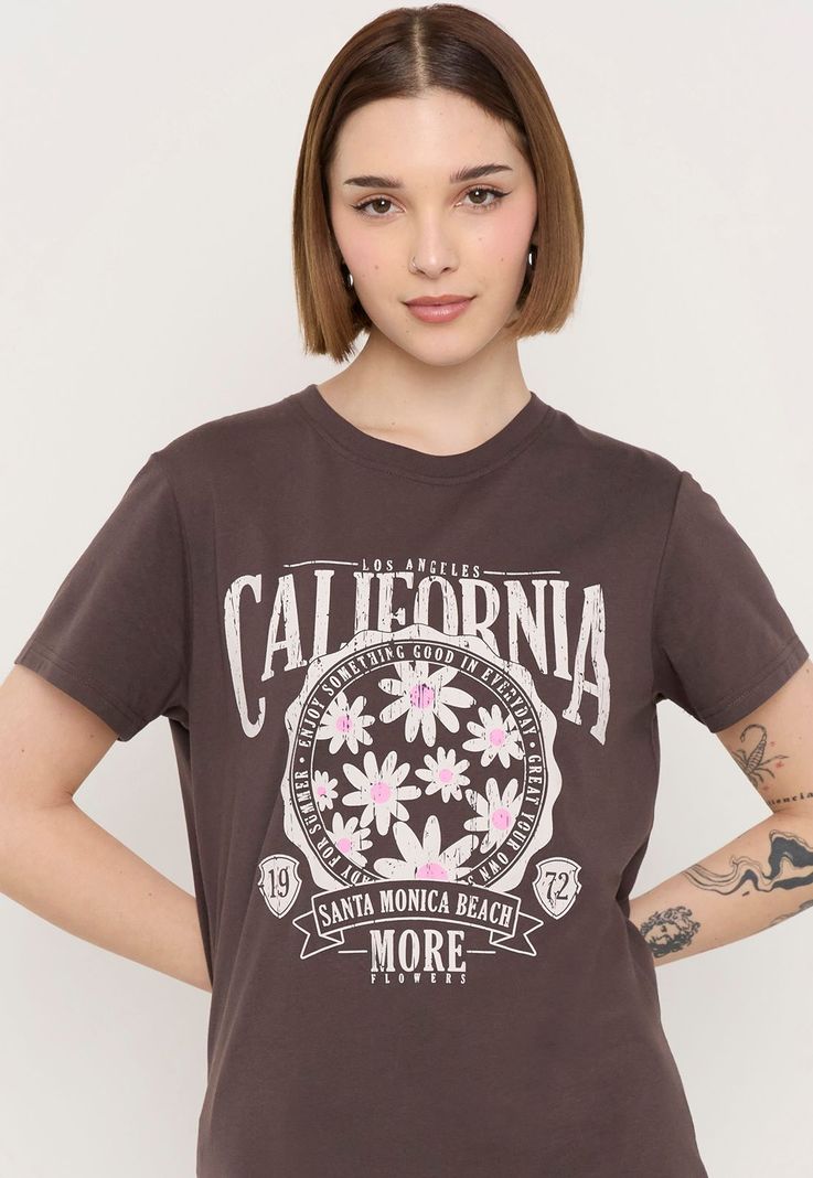 Polera Fun Mujer Oversize Café Corona-2