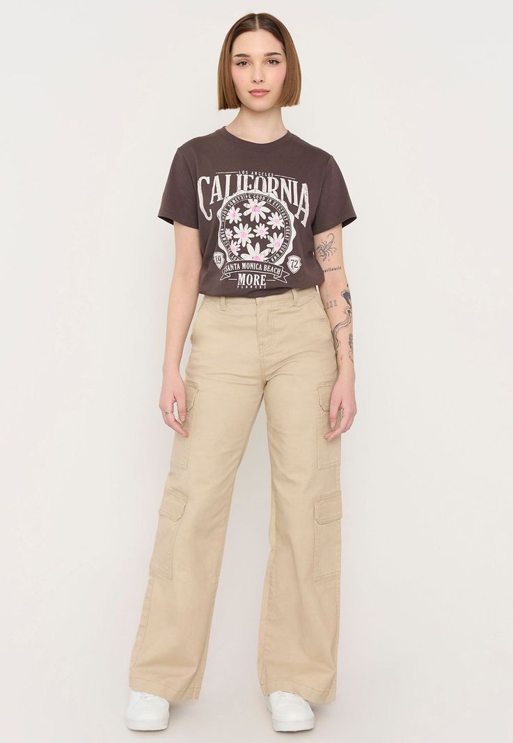 Polera Fun Mujer Oversize Café Corona-3