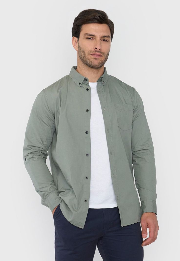 Camisa Hombre Roll Up Musgo Corona-0