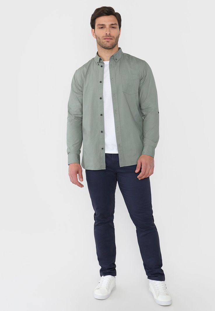 Camisa Hombre Roll Up Musgo Corona-3