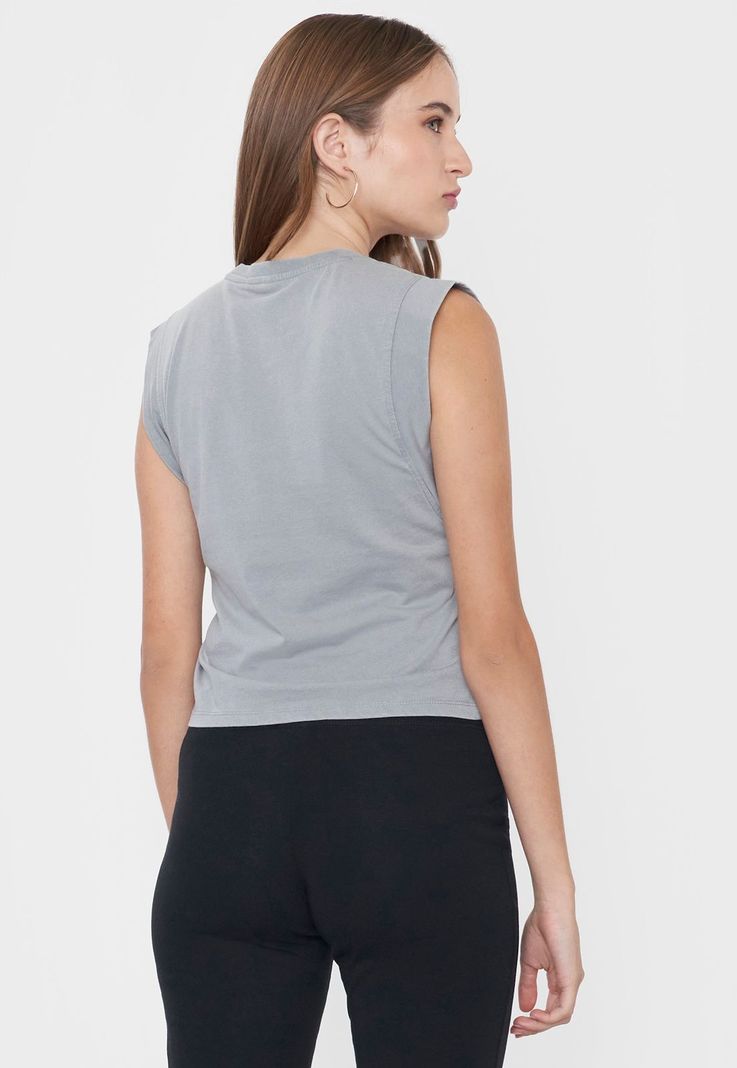 Polera Mujer Manga Vuelos Gris Claro Corona-1