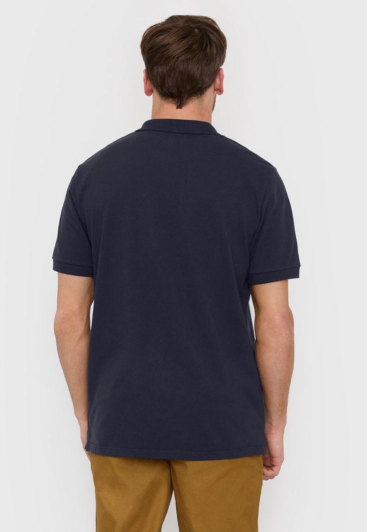 Polera Hombre Lisa Piqué Navy Corona-1