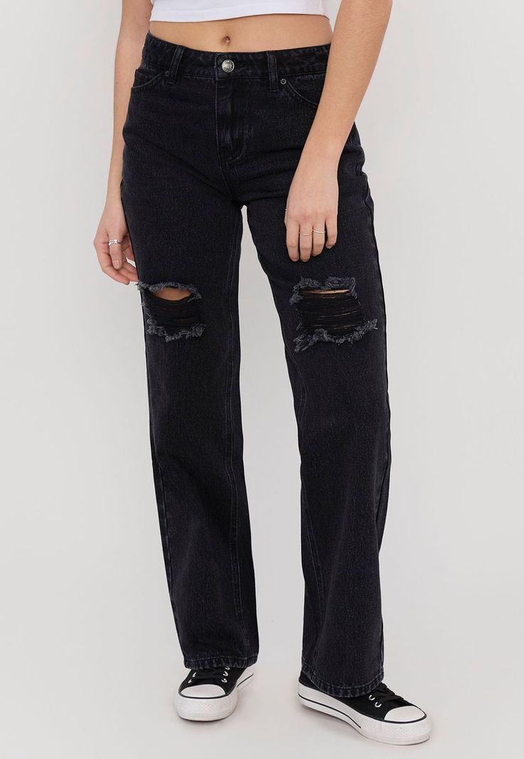 Jeans Skinny Mujer Básico 5 Bolsillos Negro Corona-1