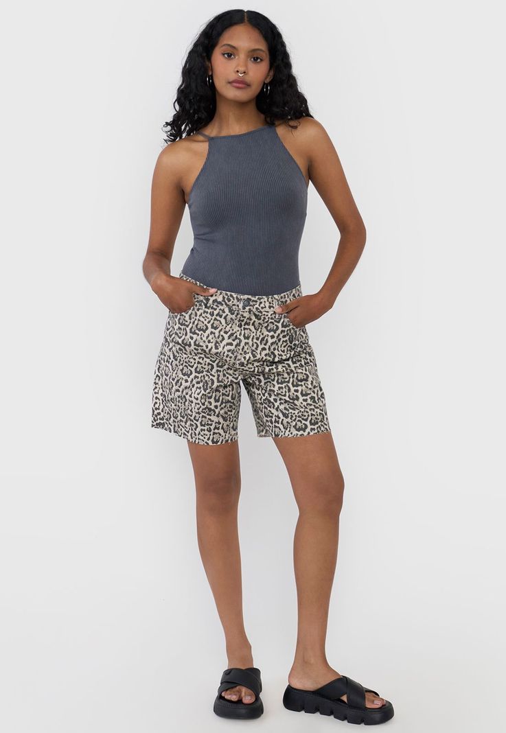 Short Mujer Animal Print Beige Corona-0