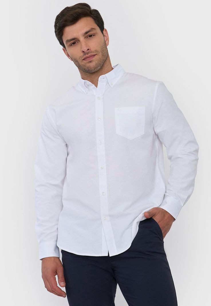 Camisa Hombre Oxford Color Blanco Corona-0