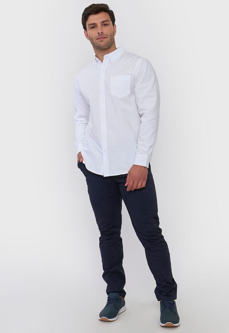 Camisa Hombre Oxford Color Blanco Corona-3