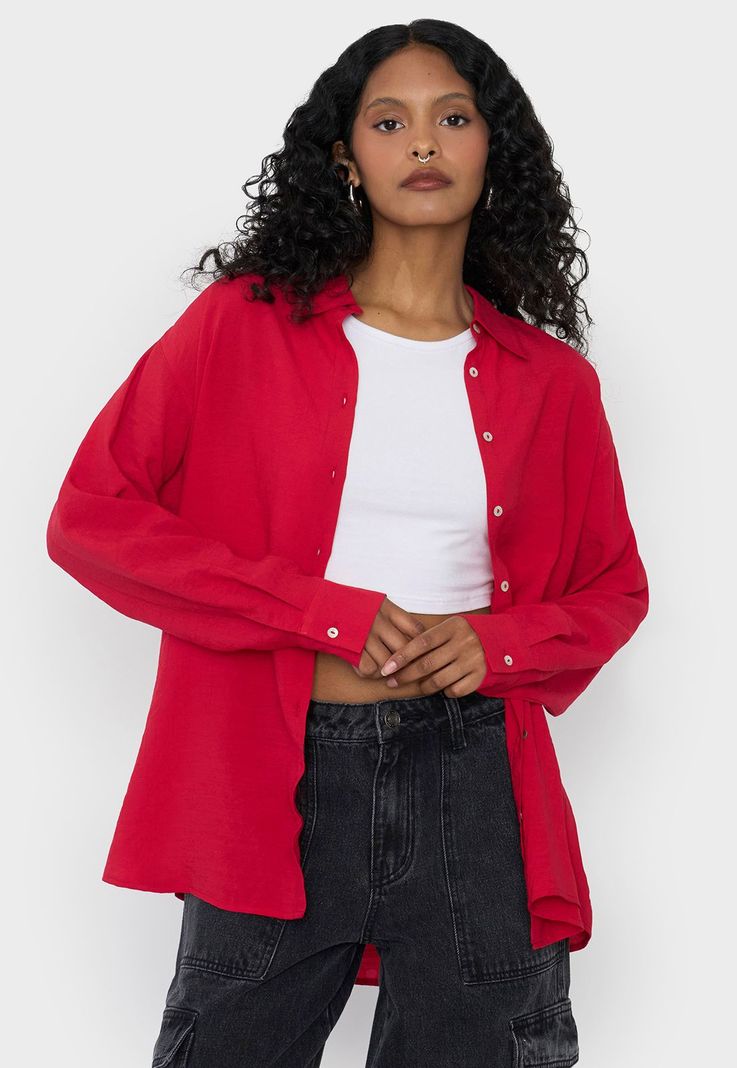 Blusa Mujer Camisera Rojo Corona-0