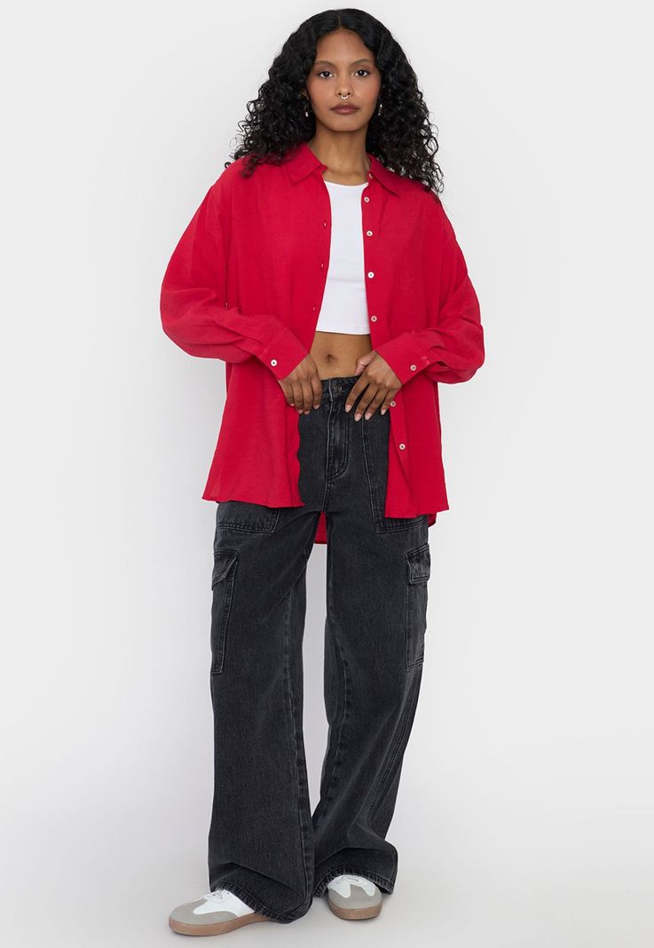 Blusa Mujer Camisera Rojo Corona-3