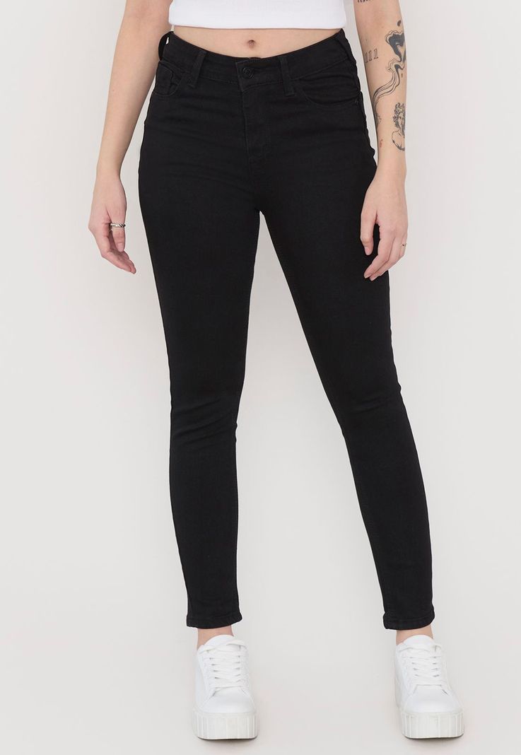 Jeans Mujer Skinny Negro Corona-1