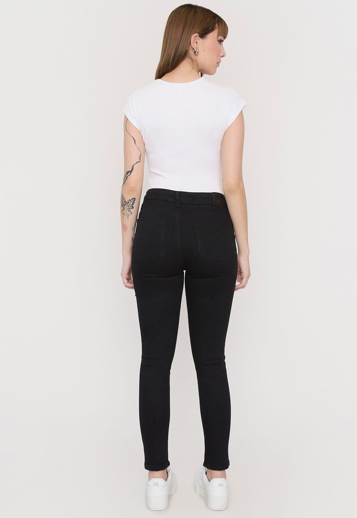 Jeans Mujer Skinny Negro Corona-2