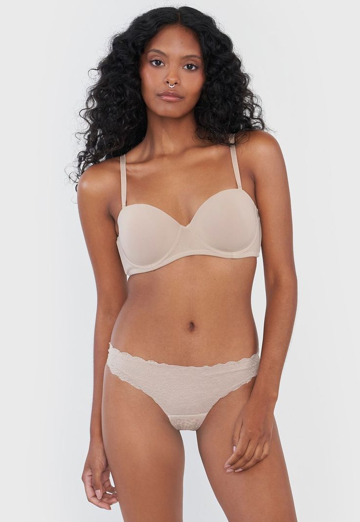 Calzón Mujer Colaless Beige Encaje Corona-0
