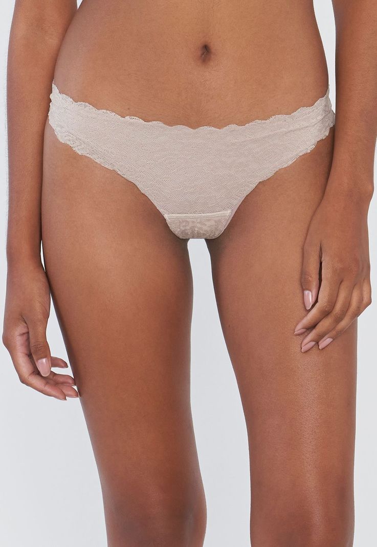 Calzón Mujer Colaless Beige Encaje Corona-1