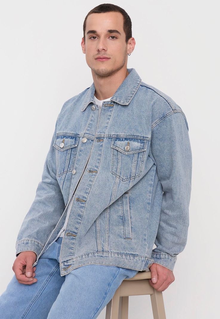 Chaqueta Hombre Azul Claro Denim Corona-0