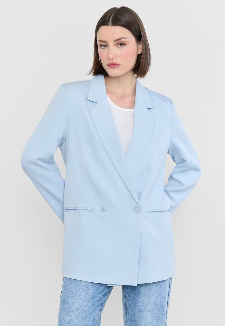 Blazer Mujer Pastel Celeste Corona-1