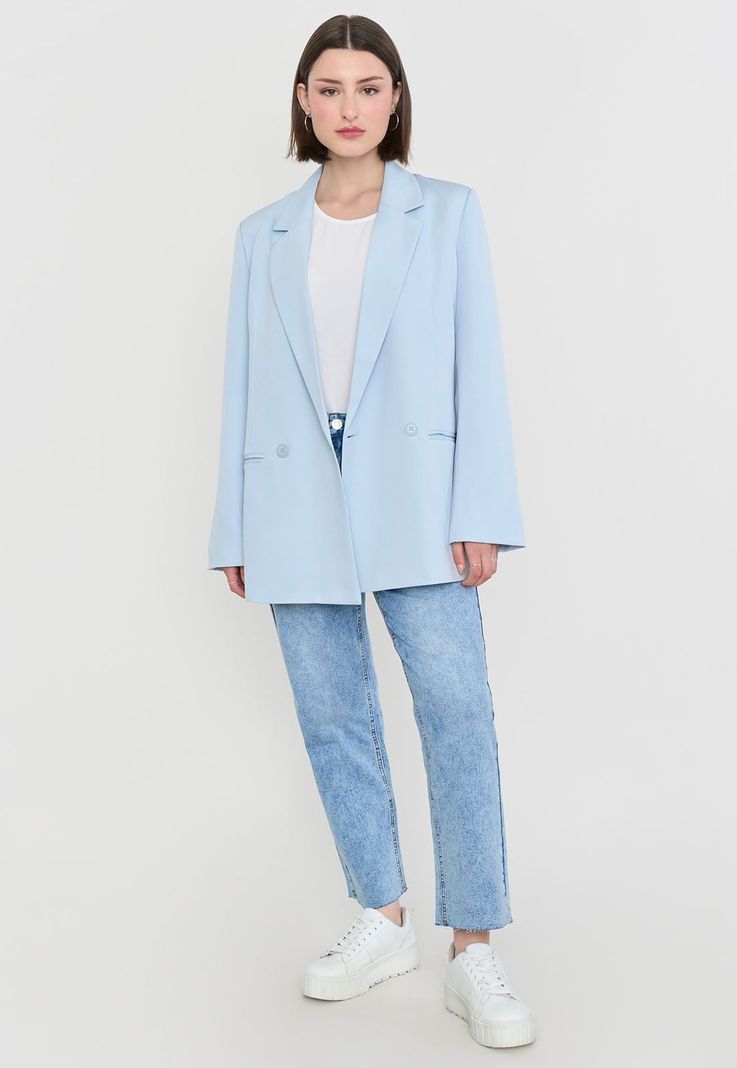 Blazer Mujer Pastel Celeste Corona-3