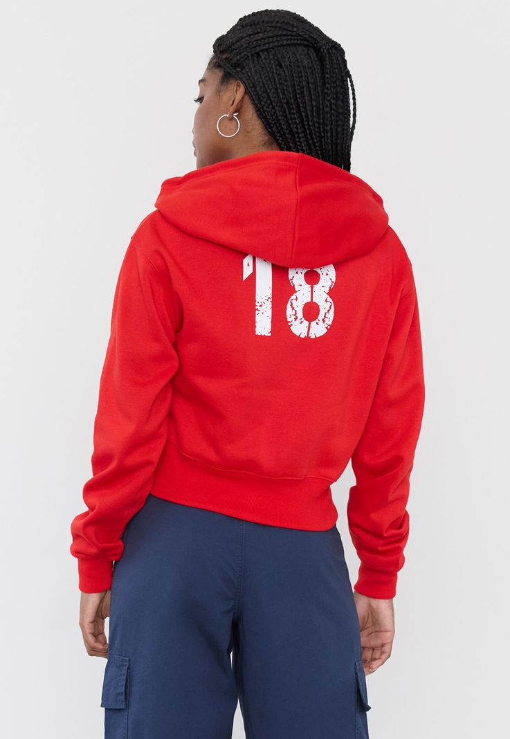 Polerón Mujer Full Zipper Rojo Corona-1