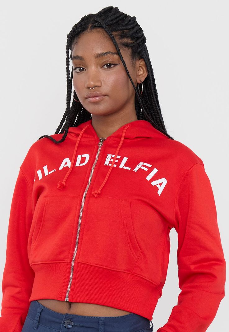 Polerón Mujer Full Zipper Rojo Corona-2