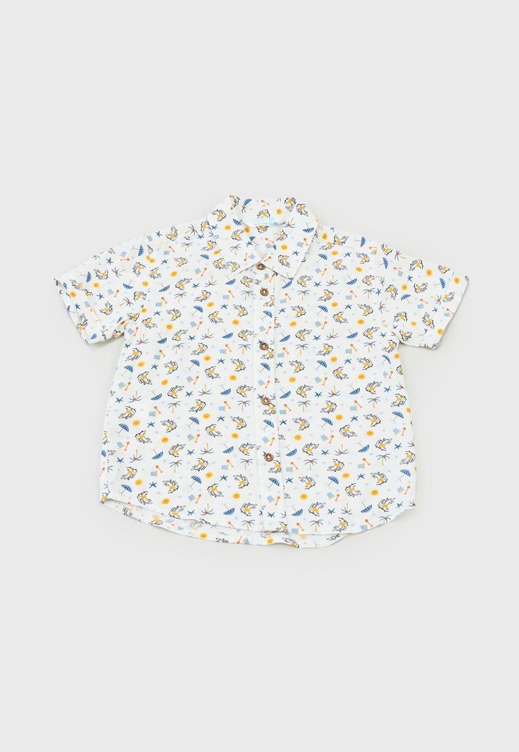 Camisa Bebe Niño Full Print Blanco Corona-0