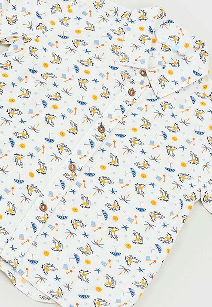Camisa Bebe Niño Full Print Blanco Corona-2