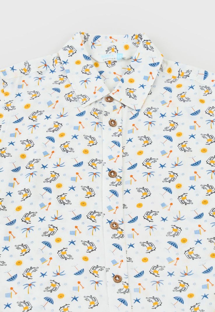 Camisa Bebe Niño Full Print Blanco Corona-3