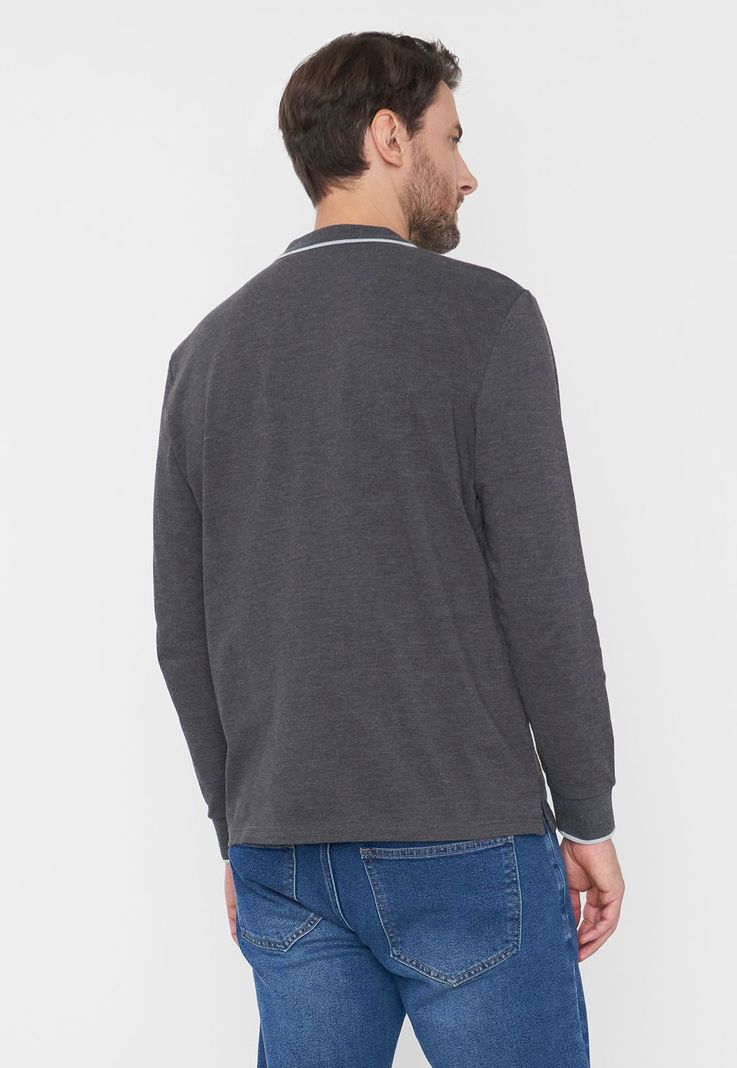 Polera Hombre Polo Piqué M/L Charcoal Corona-1