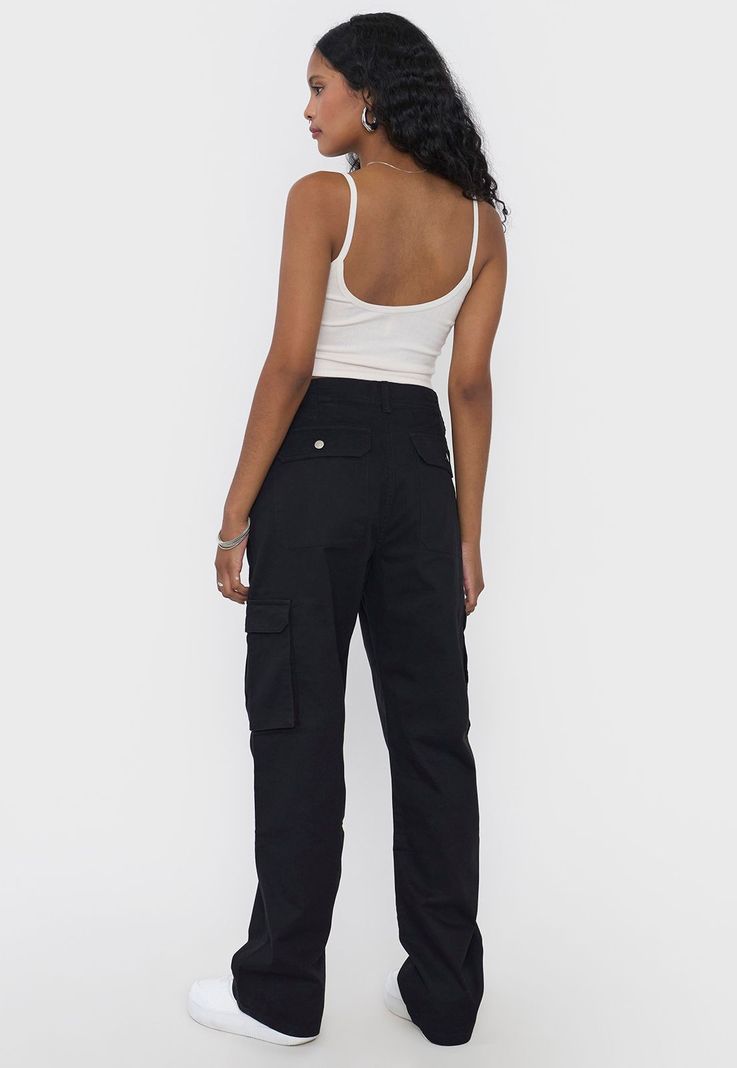 Pantalón Mujer Cargo Color Negro Corona-2