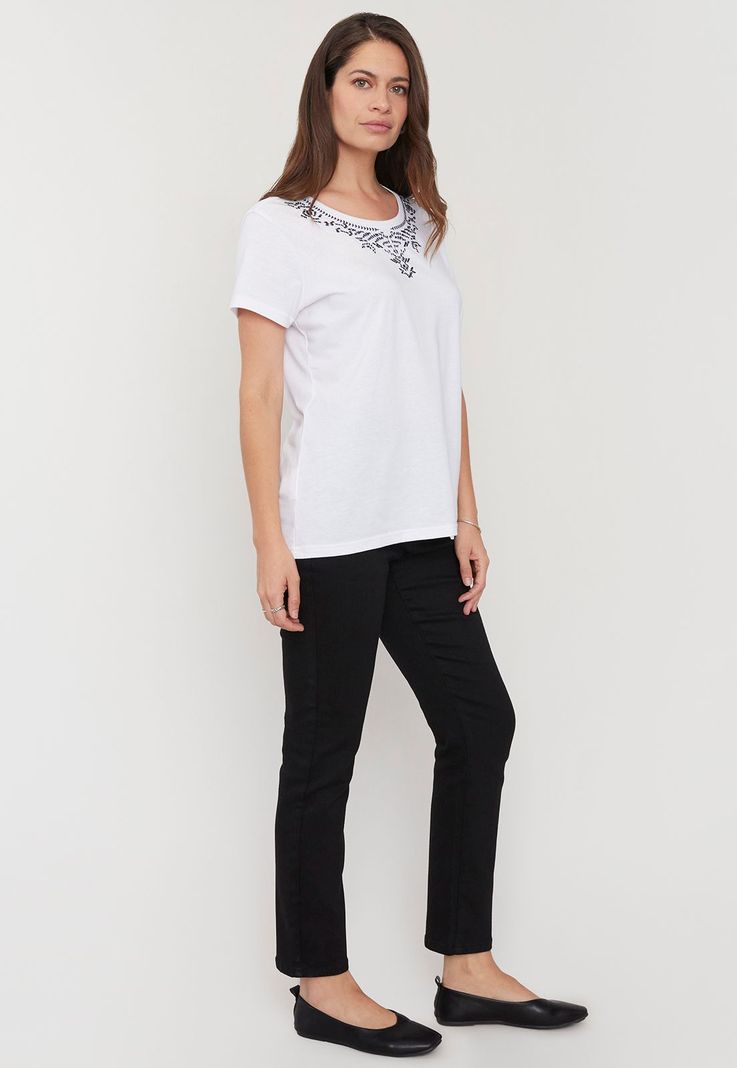 Jeans Mujer Push Up 3 Botónes Negro Corona-3