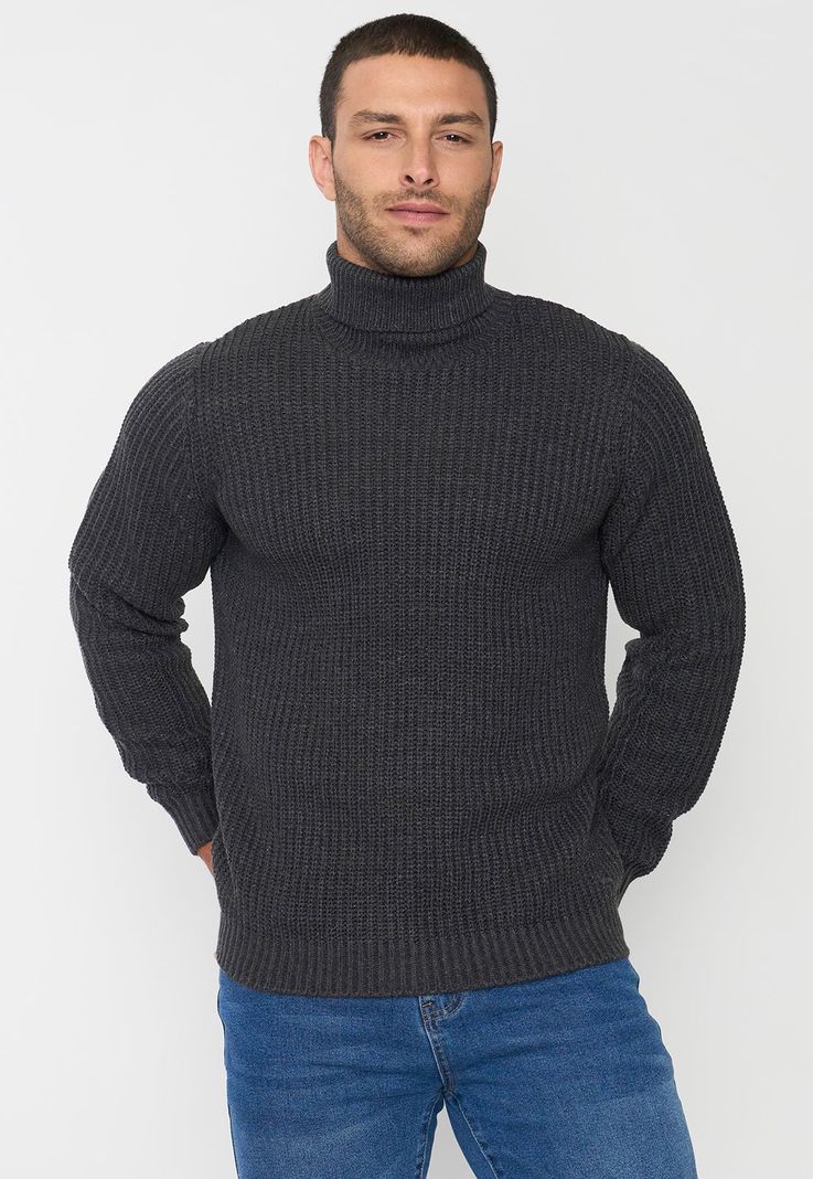 Tejido Hombre Cuello Alto Charcoal Corona-0