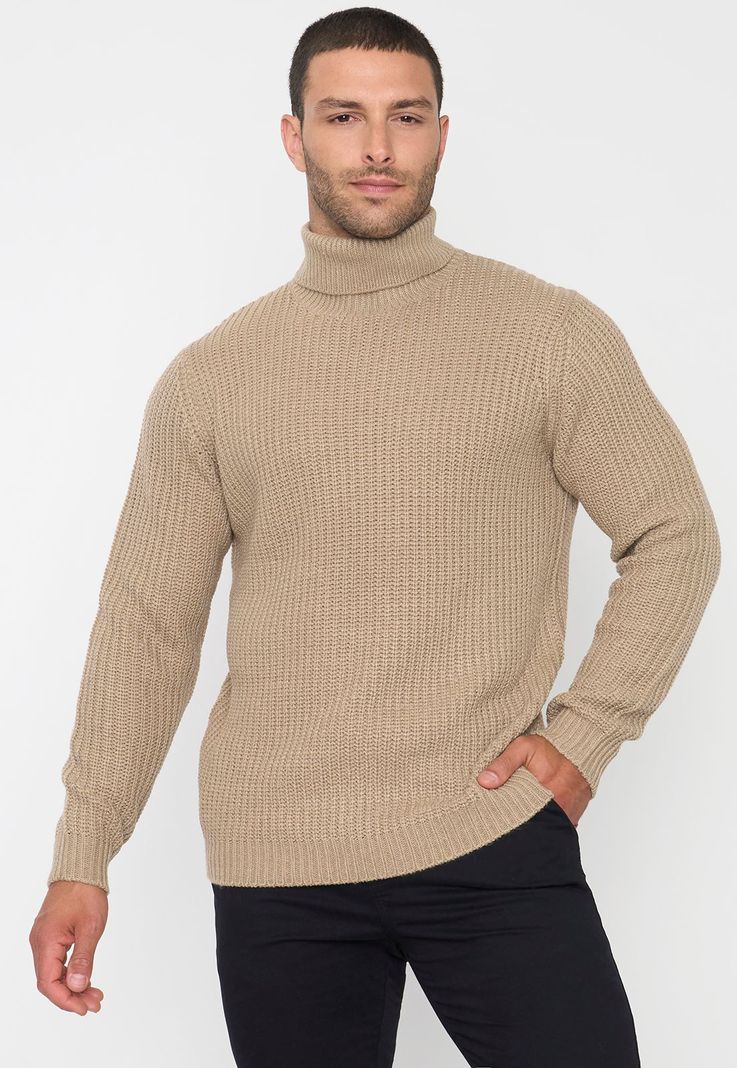 Tejido Hombre Cuello Alto Beige Corona-0