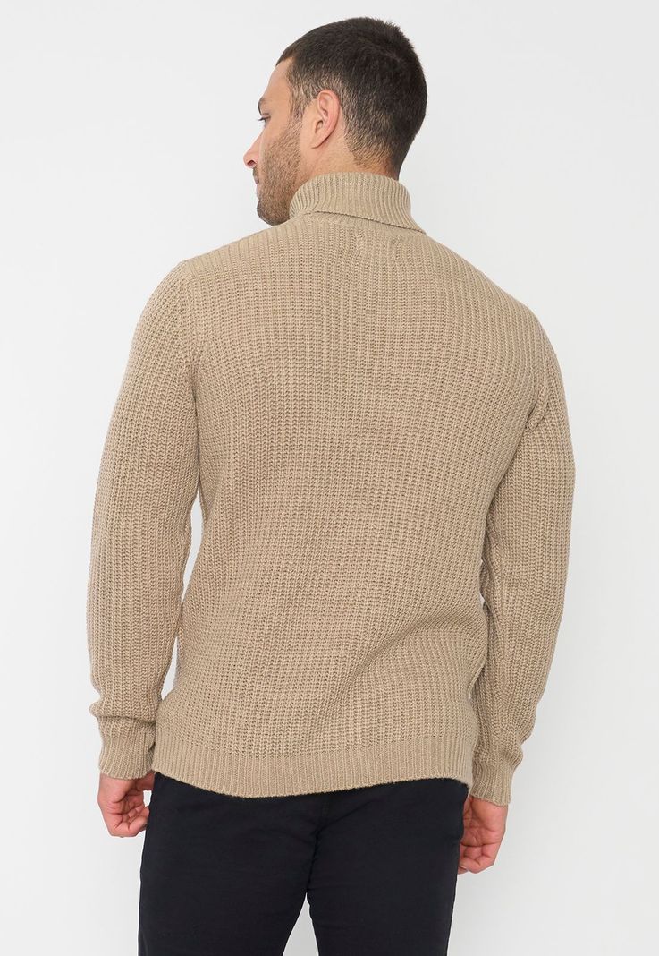 Tejido Hombre Cuello Alto Beige Corona-1