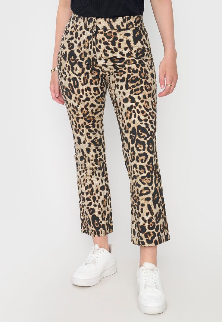 Pantalón Mujer Animal Print Beige Corona-1