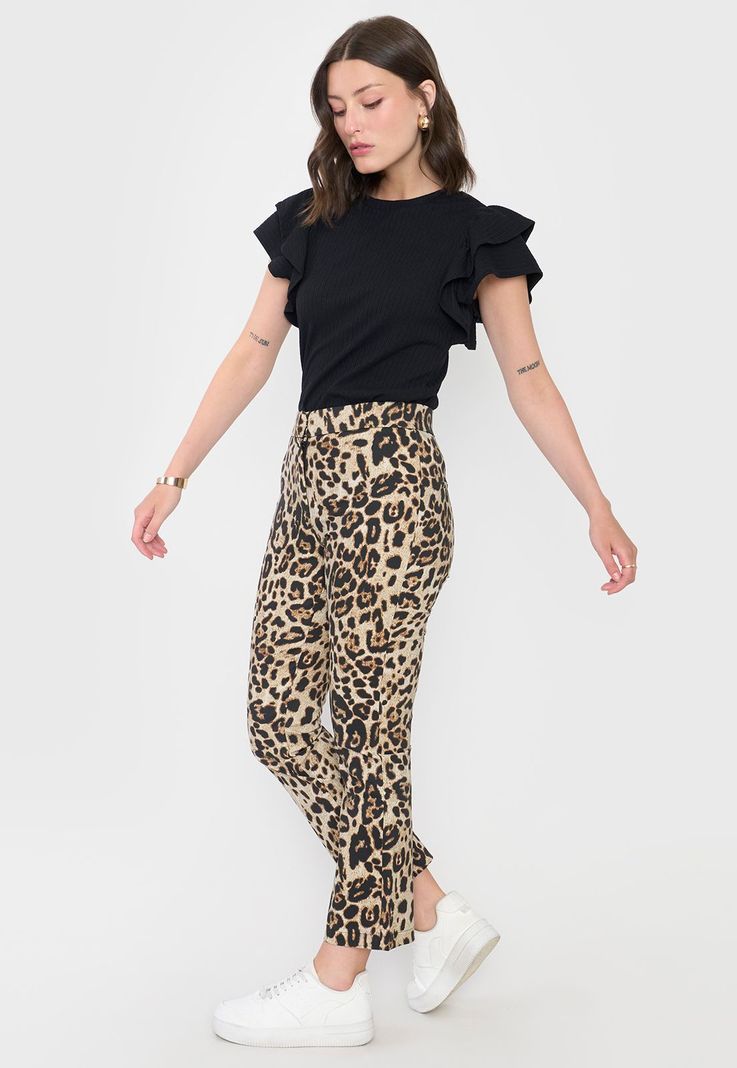 Pantalón Mujer Animal Print Beige Corona-3