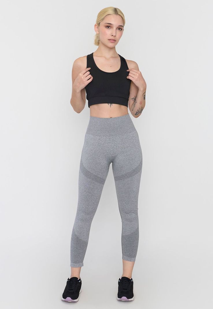Calza Mujer Deportiva Seamless Gris Corona-0