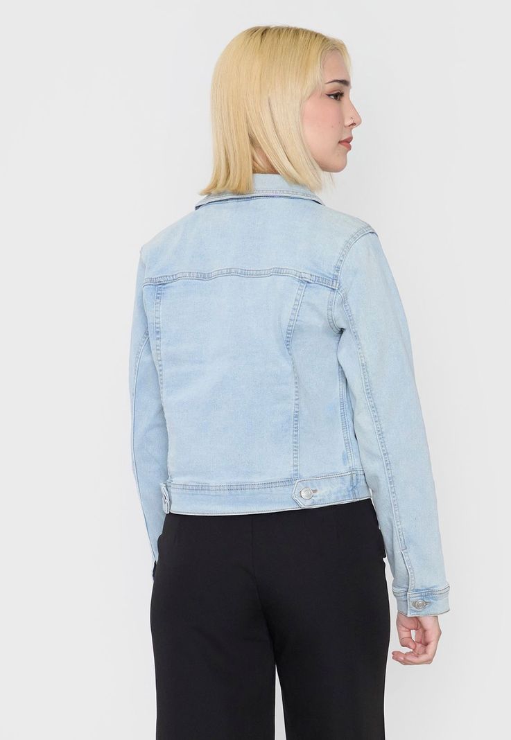 Chaqueta Mujer Trucker Elasticada Azul Claro Corona-1