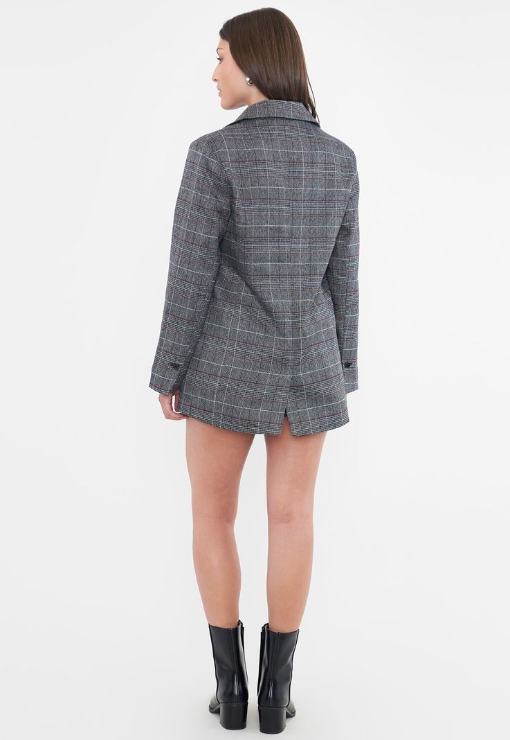 Blazer Mujer Punk Gris Checks Corona-1