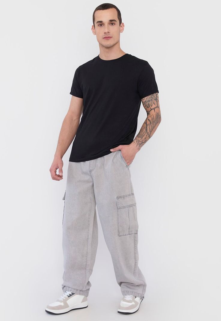 Jeans Hombre Parachute Fit Cargo Negro Corona-0
