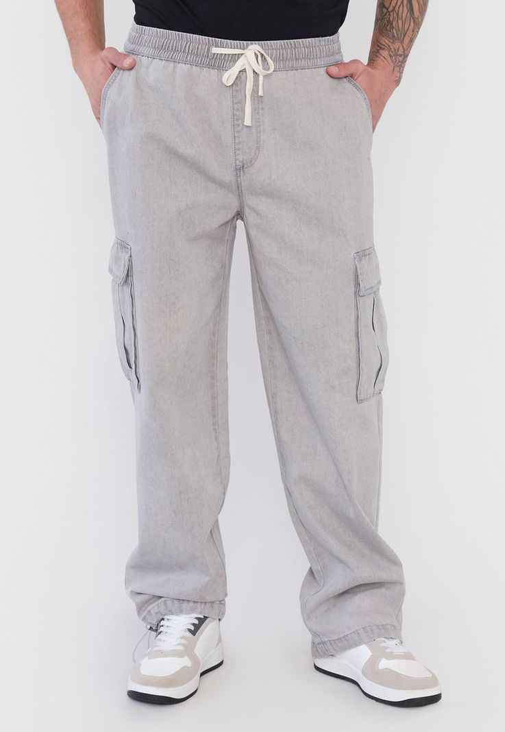 Jeans Hombre Parachute Fit Cargo Negro Corona-1