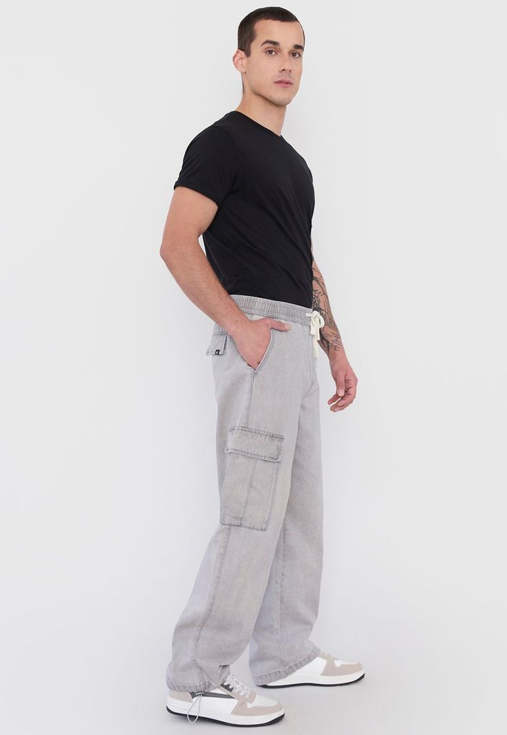 Jeans Hombre Parachute Fit Cargo Negro Corona-3