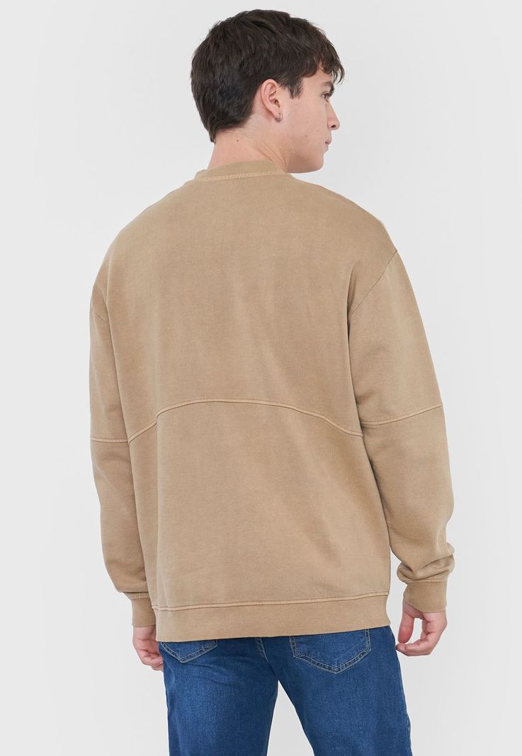 Polerón Hombre Bomber Lavado Beige Corona-1
