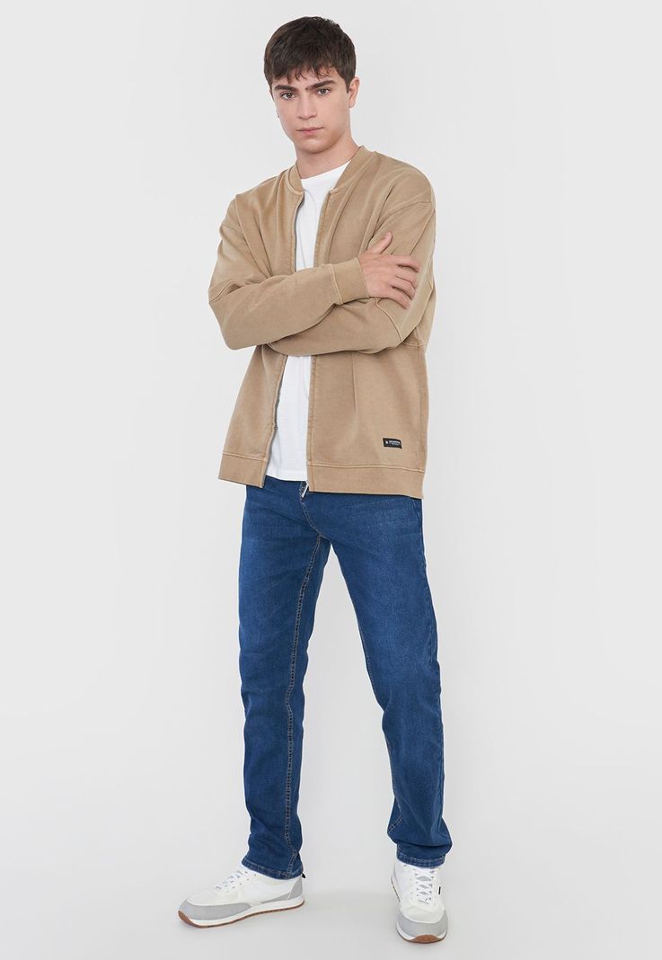 Polerón Hombre Bomber Lavado Beige Corona-3