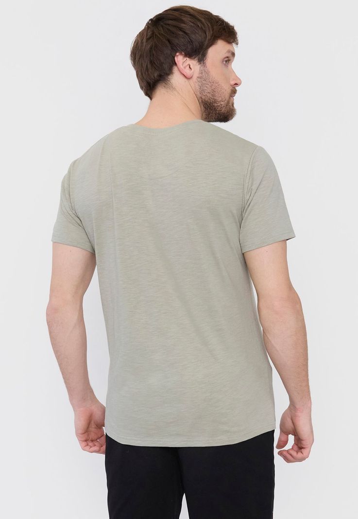 Polera Hombre Slub Pocket Verde Corona-1