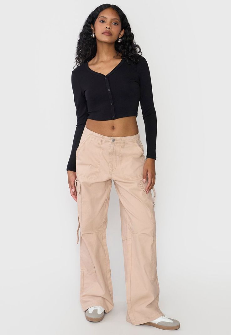 Pantalón Mujer Doble Cargo Beige Corona-0