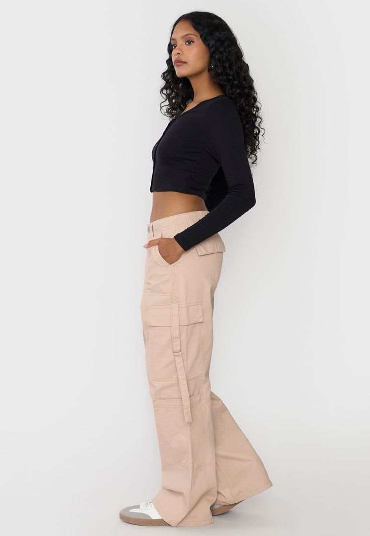 Pantalón Mujer Doble Cargo Beige Corona-3