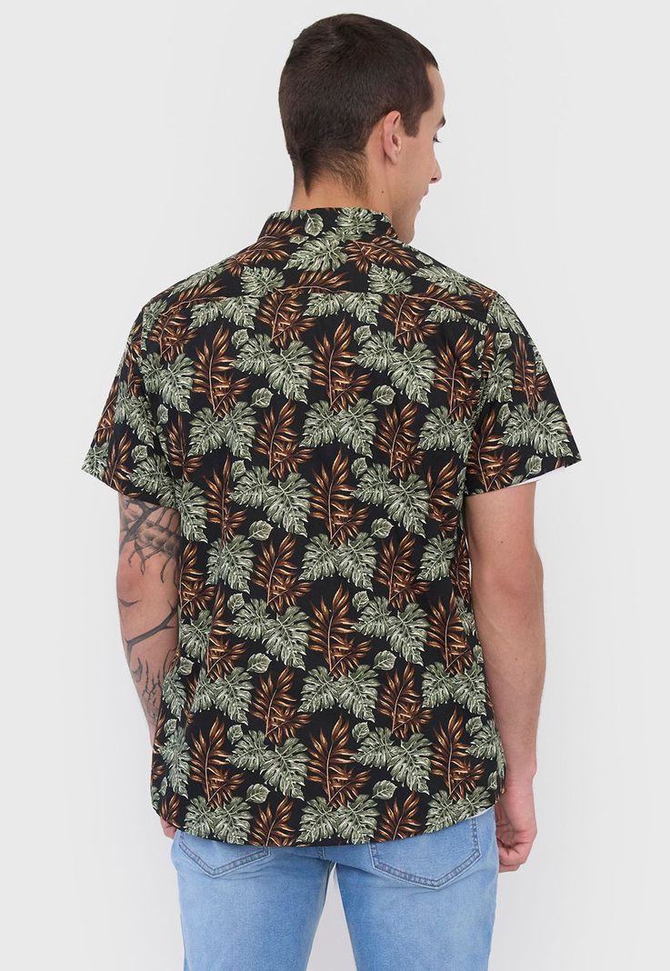 Camisa Hombre Cotton Full Print Verde Corona-1