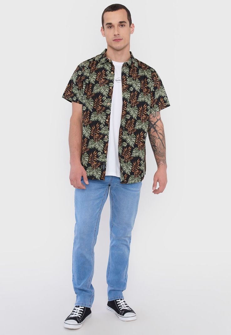 Camisa Hombre Cotton Full Print Verde Corona-3
