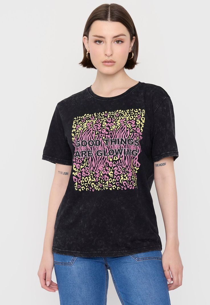 Polera Mujer Folia Negro Corona-0