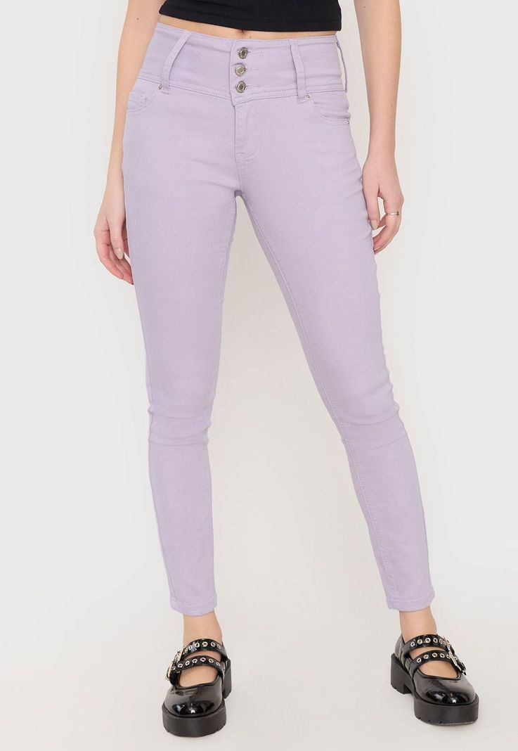 Jeans Mujer 3 Botones Color Malva Corona-1