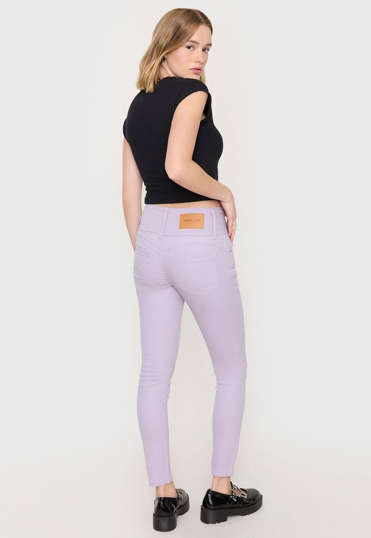 Jeans Mujer 3 Botones Color Malva Corona-2