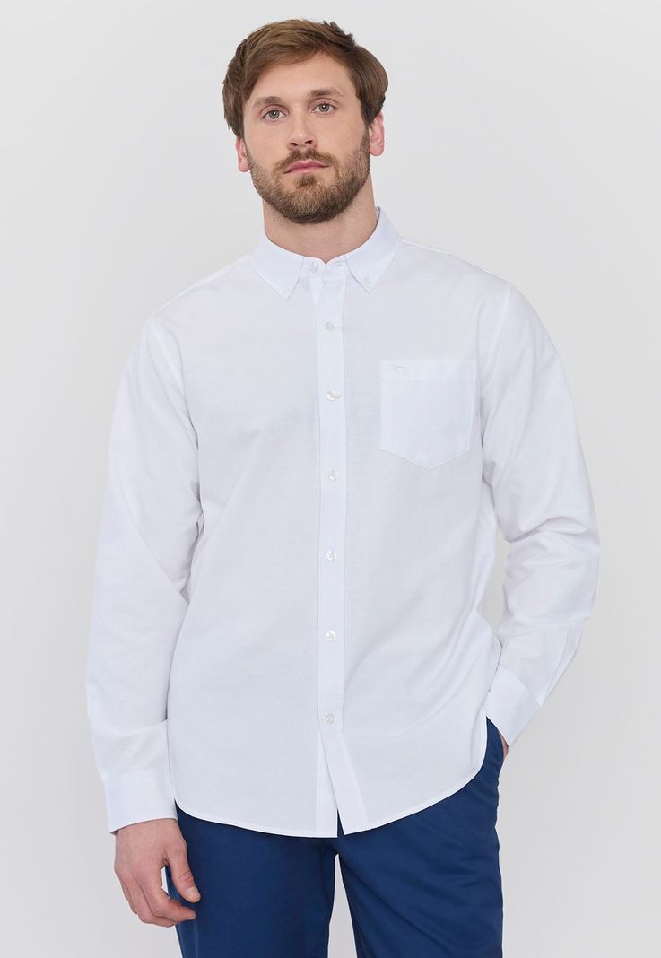 Camisa Hombre Blanco Oxford Corona-0